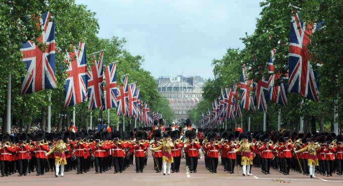 The Band of the Royal Marines with The Pipes, Drums and Highland Dancers of the Scots Guards